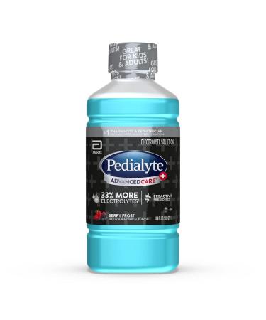 Pedialyte AdvancedCare Plus Electrolyte Drink, 1 Liter, with 33% More Electrolytes and has PreActiv Prebiotics, Berry Frost - Buy Online on GoSupps.com