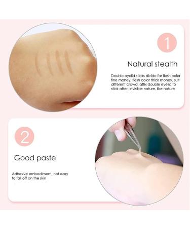 Double Eyelid Tape Eyelid Strips Invisible Double Eyelid Lift Strips Instant Eyelid Stickers Invisible Double Sided Tape Eyelid Lift Eyelid Tape Skin Tone Big Eye Tools with Fork Rods Tweezers - Buy Online on GoSupps.com