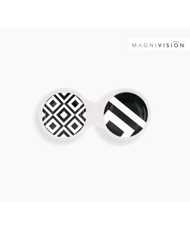 Buy Magnivision Contact Lens Containers - Hygienic Storage for Hard & Soft Lenses | Stylish Black & White Design - Buy Online on GoSupps.com