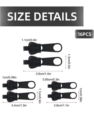 Mqlsaeri Zipper Slider Replacement - 18 Pack Removable Zipper Pulls for Jackets Backpacks & Suitcases - Black - Buy Online on GoSupps.com