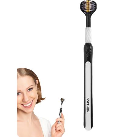 Buy Ergonomic Black Toothbrush with Soft Bristles | Non-Slip Design | 3-Sided Sensory for Sensitive Gums - Shop Internationally - Buy Online on GoSupps.com