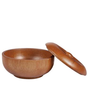 FARUTA 1 x Wooden Shaving Bowl for Men Teak Wood Shaving Cream Bowl with Lid