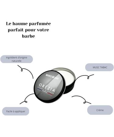 MAN'S BEARD - Beard balm - Or zia - Musc Tabac - 100% Made in France - Ingredients of natural origin - 90 ml - Buy Online on GoSupps.com