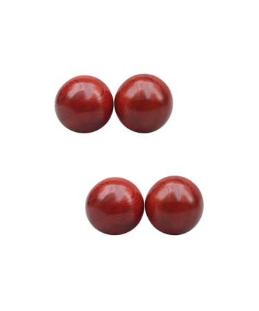 Tovinanna 4 pieces of hand exercise massage balls Chinese health balls to strengthen the wrist circular massager wooden red traditional chinese medicine fitness chinese style
