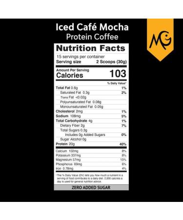 MariGold High Protein Coffee - Iced Caf Mocha 20g Grass Fed Whey Protein Isolate Energy & Workout Boost 2 Shots Organic Espresso Non-GMO 2 Net Carb 1 Lb Bag 15 Servings Iced Caf Mocha 1 Pound (Pack of 1) - Buy Online on GoSupps.com