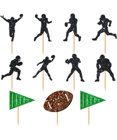 Ulfanit Super Bowl Cupcake Toppers Rugby Ball Player Party Cupcake Picks American Football Themed Baby Shower Kids Boys Man Birthday Retirement Graduation Cake Decorations Photo Booth Props - Buy Online on GoSupps.com