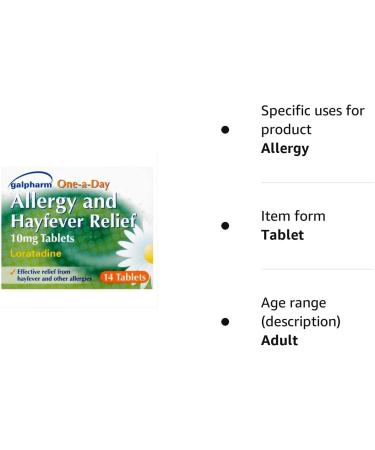 GALPHARM Loratadine 10mg Hayfever Allergy Relief Tablets - 14 Pack - Buy Online on GoSupps.com