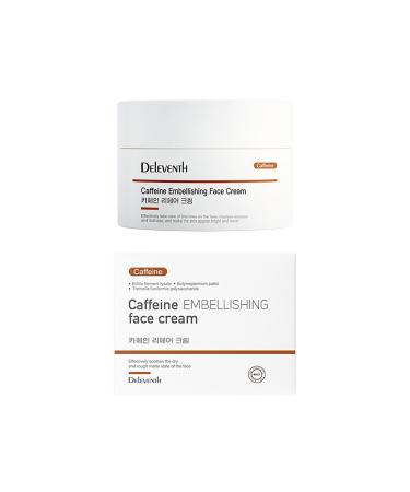 DEleventh Korea Caffeine Embellishing Face Cream 30g / Anti-Aging with Sodium Hyaluronate & Magnolia Extract Hydrates Reduces Wrinkles Dark Circles Puffiness & Brightens Skin for a Youthful Glow