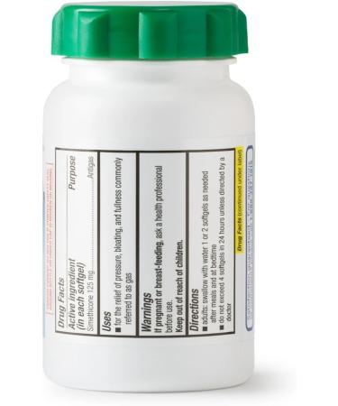 Extra Strength Gas Relief Softgels with Simethicone 125 mg for Bloating Relief - 150 Count (Pack of 1)+VSL Sticker - Buy Online on GoSupps.com