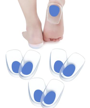 INSFENI Gel Heel Pads Heel Cups for Heel Pain Gel Heel Cup Pads Heel Cushion Inserts for Women Shoes Relief Bone Spur Bruised Feet Plantar Fasciitis (Bule  L) Bule L