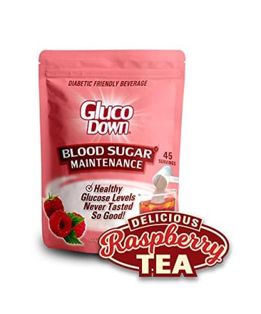 GLUCODOWN Raspberry Tea Mix - Supports Healthy Blood Sugar Levels, Diabetic Friendly - 45 Servings - Buy Online on GoSupps.com