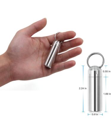SHD Waterproof Pill Box Keychain - Stainless Steel Single Chamber Organizer for Outdoor Travel & Camping - Buy Online on GoSupps.com