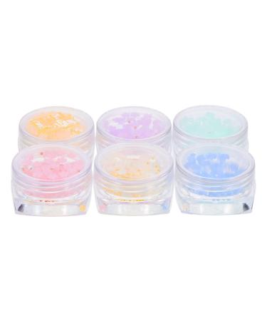 FRCOLOR 6 Boxes Nail Art Accessories Flower Flatback Resin Manicure Nail Rhinestones Resin Nail Stickers Nail Decorations Flower Resin Nail Accessories Resin Manicure Decor Girl 3d