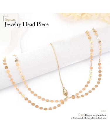 Brinie Boho Gold Head Chain Jewelry - Small Coins Hair Chains for Women and Girls - Buy Online on GoSupps.com