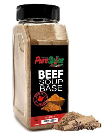 PureSpice Beef Soup Base 750 Grams | Restaurant Grade Vegan Kosher Powder Seasoning | Premium Flavor for Cooking Soup Meat Steak Rub and Sauce