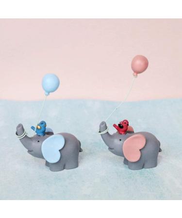 YeahiBaby Beautiful Resin Elephant Balloon and Heart Cake Topper or Small Dessert Decoration for Wedding Party Tables (Sky Blue) - Buy Online on GoSupps.com