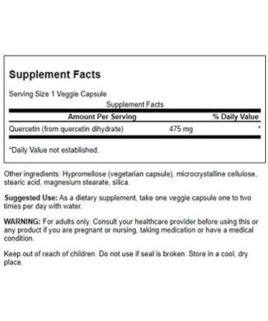 Swanson Quercetin 475 mg - 60 Veggie Capsules for Immune Support - Buy Online on GoSupps.com