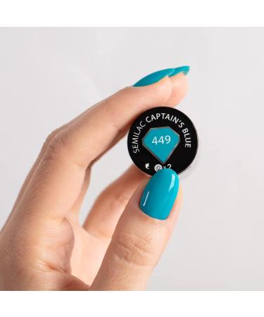 SEMILAC 449 Captain's Blue Nail UV Gel Polish | Long Lasting and Easy to Apply | Soak off UV/Led | Perfect for Home and Professional Manicure and Pedicure 7 ml - Buy Online on GoSupps.com