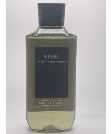 Bath and Body Works Steel Shower Gel For Men 10 Ounce Full Size 3-in-1 Hair Face & Body Wash