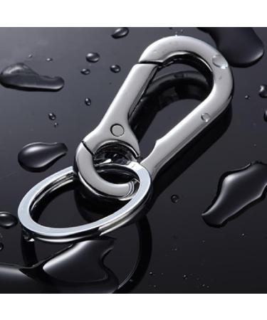 2 Pcs Metal Carabiner Keychain Clips - Silver and Black Steel - Key Organizer for Car and Keys - Buy Online on GoSupps.com