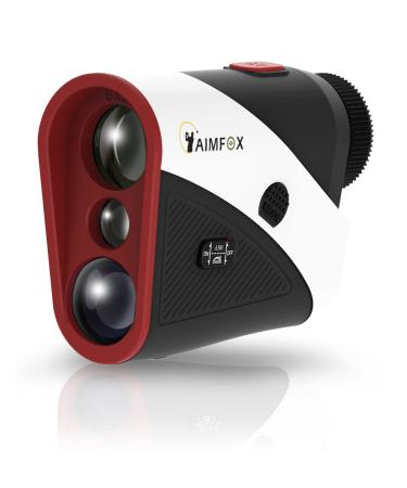 Aimfox A300 Golf Yardage Rangefinder with Slope Switch, Rubber Surface Mini Portable Laser Distance Range Finder, Wide View, More Accurate and Fast Focus System, Designed for Professional Golfers Red