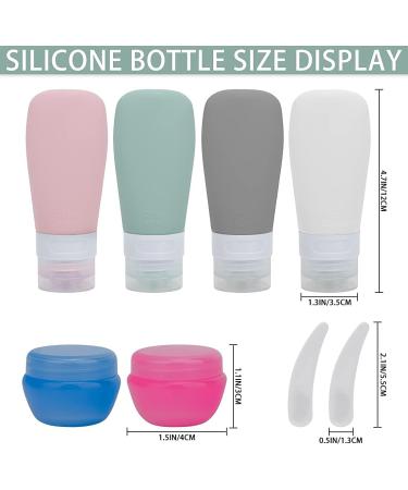 8-Piece Silicone Travel Bottles Set - Leak-Proof Reusable Containers with Transparent Bag for Shampoo Cream and Body Care (60ml) - Buy Online on GoSupps.com