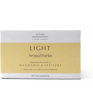 Aromaworks Light Mandarin & Vetivert Candle | 3 Wick | 100% Pure Essential Oils | Calming Atmosphere | Naturally Scented | 14.1 Oz - International Shipping Available - Buy Online on GoSupps.com