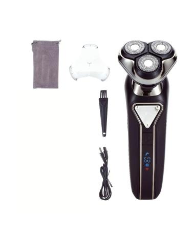 Head Shavers for Bald Men Electric Shaver Razor Waterproof Beard Trimmer USB Rechargeable Professional 3D Floating Travel Lock Shaver for Men (Color : Black with Box)