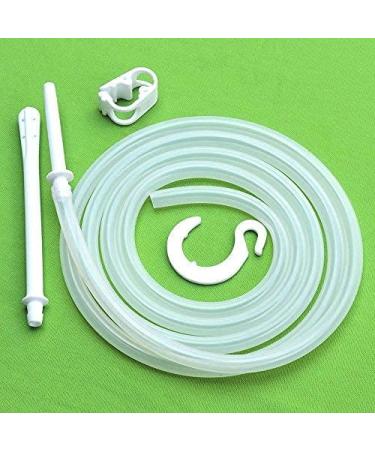 Healthandwealth - Platinum Cured Silicone Tube with Nozzle Set for 2 Quart Rubber Enema Bag