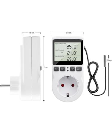 Diymore 230V Temperature Controller Socket with LCD Display & Timer - Ideal for Greenhouses Aquariums and Fridges - Buy Online on GoSupps.com
