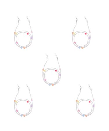 SBTRKT 5 pieces of alloy eye chain rust-free waterproof robust easy to wear sunglasses sunglasses older flower level white