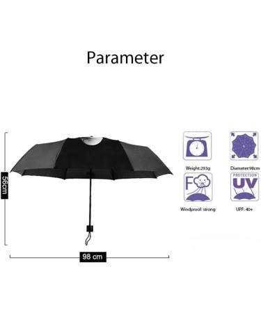 Sun-Mall Black Middle Finger Compact Folding Golf Travel Umbrella with Case - Windproof and Reverse Design for Gifts - Buy Online on GoSupps.com