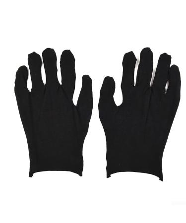AIDNTBEO Practical and Comfortable Black Cotton Gloves 12 Pairs Soft Material For Sensitive Cleaning