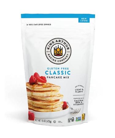 King Arthur Baking Company Gluten Free Pancake Mix Kosher One 15 oz (425g) Resealable Package