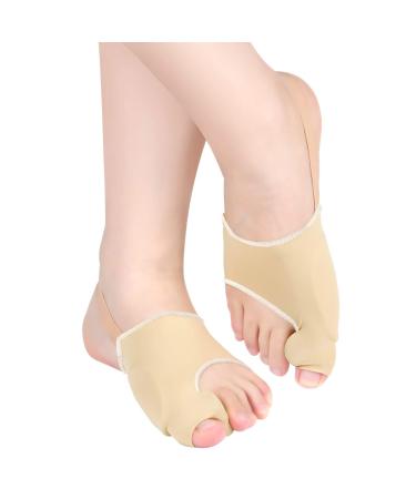 Toflower Bunion Corrector for Women and Men Bunion Splint Day Night Support Beige 1 Pair S Beige S-1 Pair
