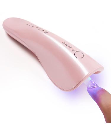 Makartt Mini UV LED Nail Lamp, Rechargeable UV Light for Nails Portable Nail Rhinestone Glue Gel Led Lamp Nail Charms Flash Curing Gel Polish Nail Dryer with 2 Timers Manicure Gel Lamp for Nail Art Pink