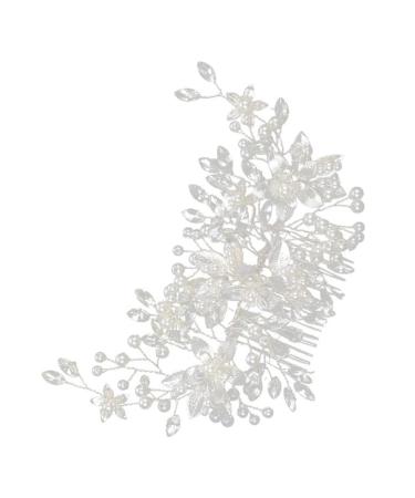 FRCOLOR Wedding Hair Accessories Rhinestones Hair Clips for Hair Pins Decorative Hair Combs Hair Accessories for Bride Hair Comb Clips Hair Piece Leaf Women's Zinc Alloy