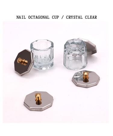 Nail Art Bowl Set - Crystal Glass with Stainless Steel Lid | 2pcs Nail Art Liquid Container & Tools for Perfect Nails - Buy Online on GoSupps.com