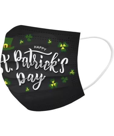 WEXCV 50-Piece One-Way Face Masks - St. Patrick's Day Breathable 3-Layer Mouth & Nose Protection for Men & Women - Dustproof & Comfortable - Buy Online on GoSupps.com