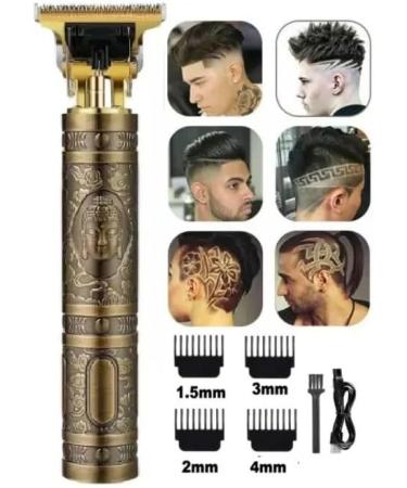 Professional Vintage T9 Cordless Hair Trimmer Beard Trimmer Rechargeable (USB Fast Charging) with Titanium Blade and 4 Combs Multifunctional for Triming Shading Trimming and Sculpting (Buddha) - Buy Online on GoSupps.com