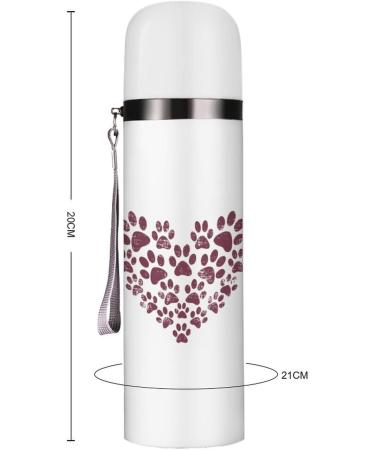 Dog Paws Print Heart Insulated Water Bottle 19 OZ Stainless Steel Travel Mug For Drink Sports Camping Hiking Outdoors - Buy Online on GoSupps.com