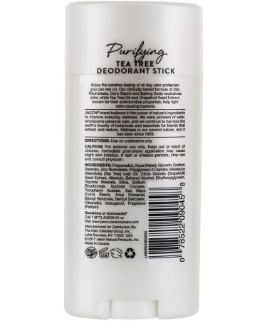 Buy Jason Deodorant Stick Tea Tree 2.5 OZ - Natural Long-Lasting Freshness | International Shipping Available - Buy Online on GoSupps.com