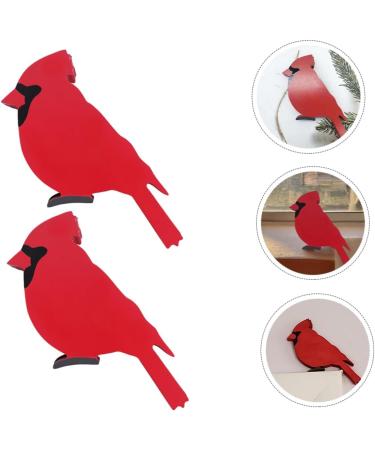 LIFKICH 2pcs Ornaments Woodpecker Garden Ornament Wood Craft Bird Adornment Scene Adornment Hanging Bird Pendant Birds Crafts Tree Home Bird Decor Home Decor Wooden House Red Christmas - Buy Online on GoSupps.com