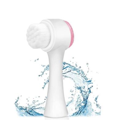 Manual Face Wash Brush for Deep Pore Exfoliation Massaging Double-Sided Facial Cleanser Brush Manual Facial Cleansing Brush 2-in-1 Skin Care face Brush Silicone Facial Scrubber