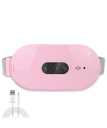 Menstruation heating pillows 3 heat levels 4 vibration massage modes adjustable electrical portable heating cushions for period stomach stomach back pain relief (pink)