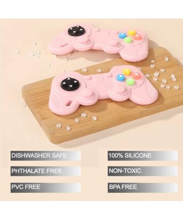 PandaEar Silicone Teething Toys for Babies 6-18 Months | Remote Control & Game Pad Teether | BPA-Free Chew Toys for Infants | Natural Freezer Safe | Beige & Pink - Buy Online on GoSupps.com