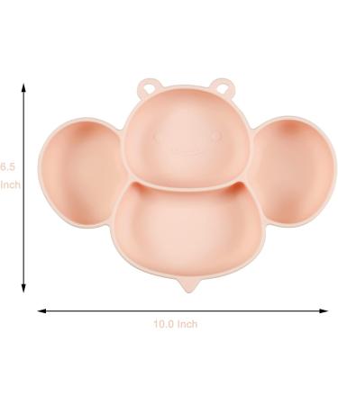 Pandaear Silicone Baby Plate with Suction Cup | Divided Non-Slip BPA-Free Children's Dining Plate - Bee Pink | Perfect for Baby-Led Weaning - Buy Online on GoSupps.com
