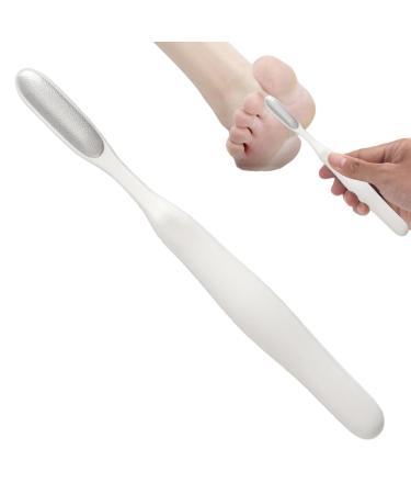 jlceh Foot Rasp Foot File Long Handled Toe Cleaning Brush Foot File - Shower Foot Scrubber Skin Removal Foot File Callus Remover Long Handled Toe Brush for Wet and Dry Feet White