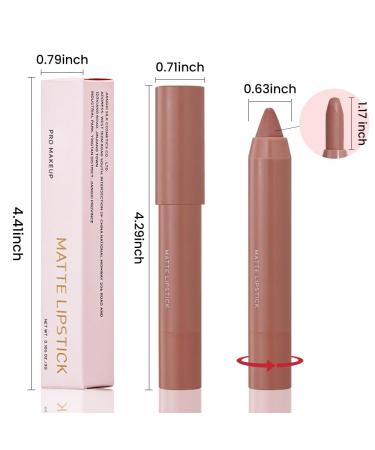 Matt Nude Lipstick Lipliner Crayons Set - Velvet Smooth Matte Pencils | Waterproof & Long-lasting - 3 Colors (#02 #04 #06) | International Shipping - Buy Online on GoSupps.com