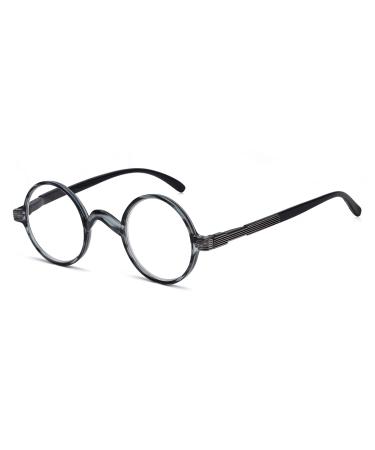 Eyekepper round glasses a little big than vintage professor oval glasses (Blue Stripes +0.00) Blue Stripes 0.0 x